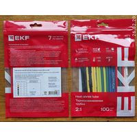 Термоусадочная трубка ТУТ-4/2, 7 цветов по 3шт 10см, EKF