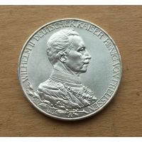 Пруссия/Герм.империя, 3 марки 1913 г., серебро 0.900, 25 лет правлению Вильгельма II (1888-1918)