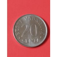 Эстония.  20 центов 2004 год