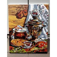 Репродукция натюрморт с самоваром с рубля