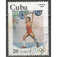 Куба. Олимпиада Лос Анджелес'84. Штанга. 1983г. Mi#2719.