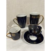 Чашки Кружки Бокалы Подставка Набор Посуда Подарки Фарфор Керамика Цветы Бирюзовые