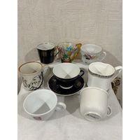 Чашки Кружки Бокалы Подставка Набор Посуда Подарки Фарфор Керамика Цветы Бирюзовые