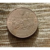 Werty71 Франция 10 франков 1985 100 лет со дня смерти Виктора Гюго