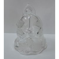 Колокольчик стеклянный 80-90-е годы Германия. Высота 11 см. Диаметр юбки 8.5 см.