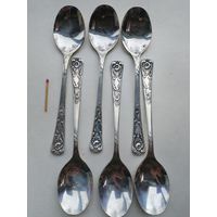 Набор десертных мельхиоровых ложек. МНЦ. 19,7 см