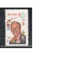 США-1968, (Мих.963),  *  ,  Личности, Дисней (одиночка)