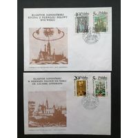 Польша 1986 Два КПД с полной серией марок "Праздник Марии небесной: восхищение монастырскими сокровищами местечка Ясной горы" (спецгашение) Mi.3038-3041 каталог 3.00 евро