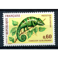 Франция - 1971г. - хамелеон, охрана природы - 1 марка - полная серия, MH [Mi 1771]. #2-Fr-43-A-1