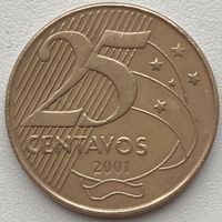 Бразилия 25 сентаво 2001 г.