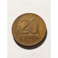 Литва 20 центов 1991