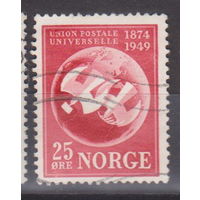 75-летие Всемирного почтового союзаптицы фауна  Норвегия 1949 год лот 6 менее 30 % от каталога по курсу 3р