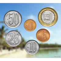 Венесуэла набор монет 1, 5, 10, 25, 50 центаво; 1 боливар, UNC. Сторгуй за свою цену, предложи обмен!