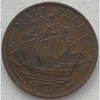 Великобритания 1/2 пенни 1965 г.