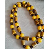 Винтажные бусы. Старый пластик под янтарь.