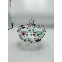 Ваза на ножках с крышкой. Mikasa Rose Garden,Германия.