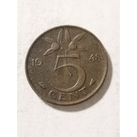 Нидерланды 5 центов 1948