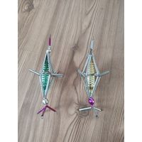 Ёлочные игрушки стеклярус ракета