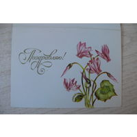 Охотина Н., Поздравляю! 1988; двойная, подписна, мини-формат.