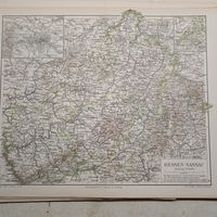 HESSEN-NASSAU Карта. Литография Германия. Гравюра середина 19века 30x24см. РАСПРОДАЖА КОЛЛЕКЦИИ.